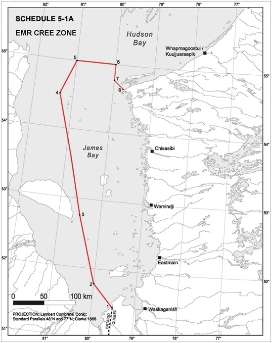 Schedule 5-1A Eeyou Marine Region (EMR) Cree Zone